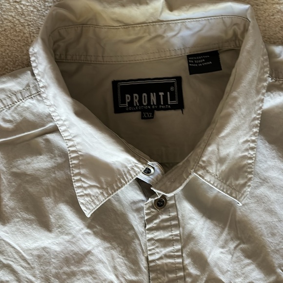 Pronti collection by Phita men cotton shirt short sleeve two pockets buttons XXL - Picture 2 of 4